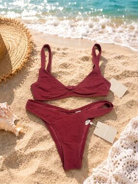 NWT Zimmerman textured Bikini Set - Dusty Rose 2